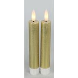 Countryfield Led dinerkaarsen - 2x st- goud -H15cm - afstandsbediening