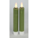 Countryfield Led dinerkaarsen - 2x st- groen -H15cm - afstandsbediening