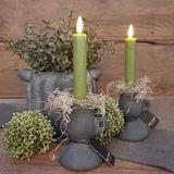 Countryfield Led dinerkaarsen - 2x st- groen -H15cm - afstandsbediening