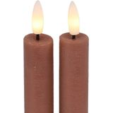 Countryfield Led dinerkaarsen - 2x st- roze -H15cm - afstandsbediening
