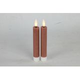 Countryfield Led dinerkaarsen - 2x st- roze -H15cm - afstandsbediening