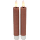 Countryfield Led dinerkaarsen - 2x st- roze -H15cm - afstandsbediening