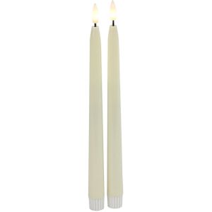 Countryfield LED dinerkaarsen - 2x st - creme wit - 28 cm - met afstandsbediening