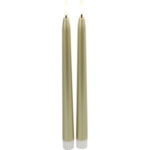 Countryfield Led dinerkaarsen - 2x st- goud -H28 cm - afstandsbediening