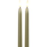 Countryfield LED dinerkaarsen extra lang - 2x st- goud - 38 cm - met afstandsbediening