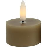 Countryfield LED theelichtjes/waxinelichtjes - 2x st - beige - D4 x H5,2 cm - met timer