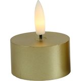 Countryfield LED theelichtjes/waxinelichtjes - 2x st - goud - D4 x H5,2 cm - met timer