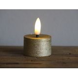 Countryfield LED theelichtjes/waxinelichtjes - 2x st - goud - D4 x H5,2 cm - met timer