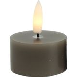 Countryfield LED theelichtjes/waxinelichtjes - 2x st - grijs - D4 x H5,2 cm - met timer