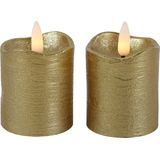 Countryfield LED kaarsen/stompkaarsen - 2x st - goud - D5 x H7,2 cm - timer - warm wit