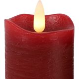 Countryfield LED kaarsen/stompkaarsen - 2x st - rood - D5 x H7,2 cm - timer - warm wit