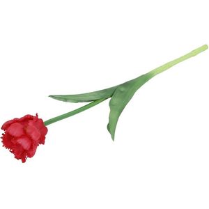 Kunstbloemen - Real Touch Tulp - Rood - Kunststof - 40 cm