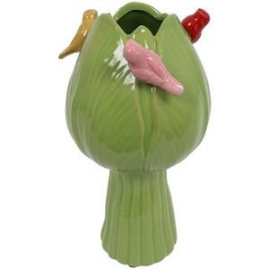 Jingdezhen keramische vaas, Chinese vaas Lu 9 inch Chinese Jingdezhen Keramische Bloem Vogel Patroon Vaas Woonkamer Kast Decoratie