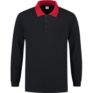 Tricorp Polosweater contrast - Casual - 301006 - Navy-Rood