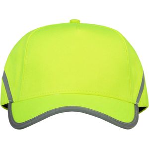 Tricorp 653002 Safety reflecterende strepen cap, 100% polyester, fluorgeel, eenheidsmaat