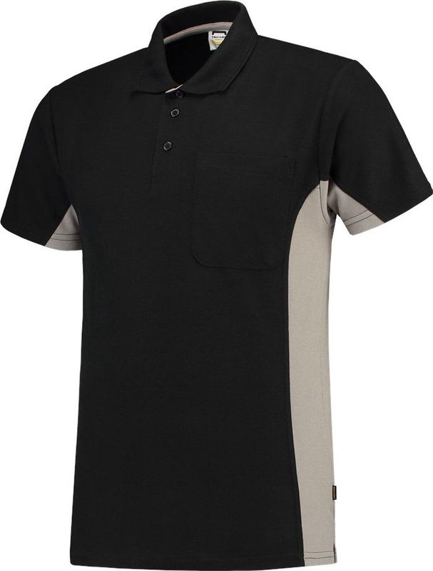 Tricorp Poloshirt Bicolor Borstzak 202002 Zwart Grijs