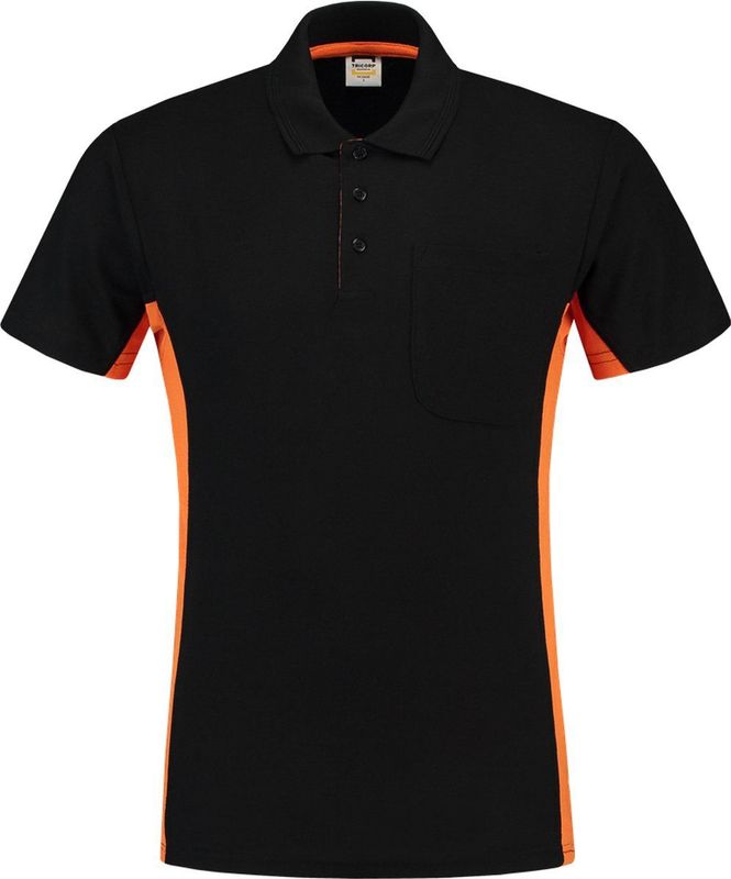 Tricorp poloshirt - 202002 bi-color - Zwart Oranje