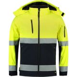 Tricorp - TSE3001 - Softshell High Visibility Veiligheidsjas - Fluor Geel/Navy - 403007