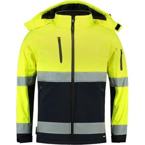 Tricorp - TSE3001 - Softshell High Visibility Veiligheidsjas - Fluor Geel/Navy - 403007