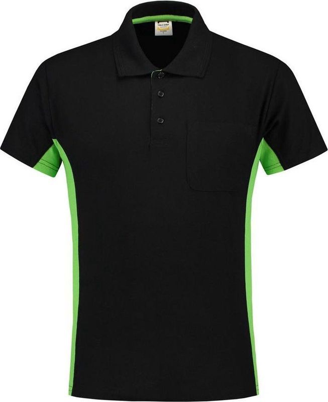 Tricorp Poloshirt Bi-Color - Workwear - 202002 - Zwart-Limoengroen