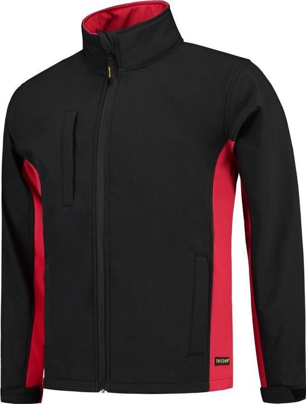 Tricorp Soft Shell Jack Bi-Color - Workwear - 402002 - Zwart-Rood - maat XL
