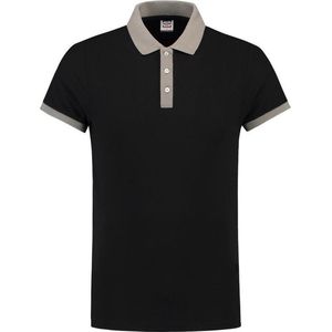Tricorp Poloshirt bi-color fitted - Casual - 201002 - Zwart-Grijs