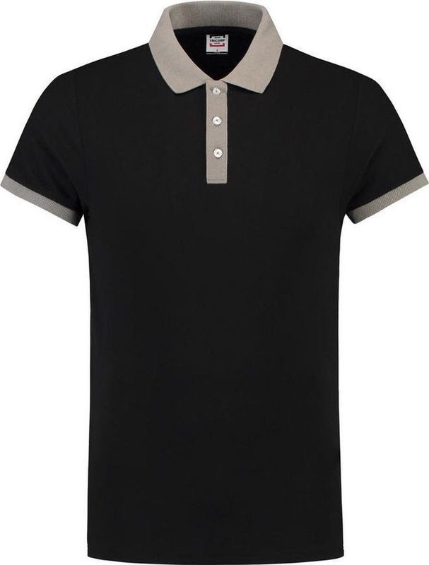 Tricorp Poloshirt bi-color fitted - Casual - 201002 - Zwart-Grijs