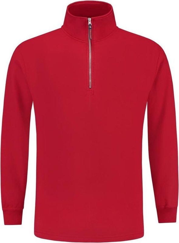 Tricorp Sweater ritskraag - Casual - 301010 - Rood