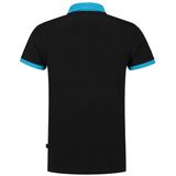 Tricorp poloshirt bi-color fitted - Casual - 201002 - zwart-turquoise