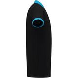 Tricorp poloshirt bi-color fitted - Casual - 201002 - zwart-turquoise