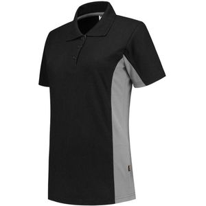 Tricorp 202003 Poloshirt Bicolor Dames - Zwart Grijs