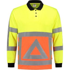 Tricorp 203002 Poloshirt Verkeersregelaar Lange Mouw - Fluo Oranje Geel