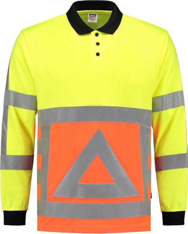 Tricorp 203002 Poloshirt Verkeersregelaar Lange Mouw - Fluo Oranje Geel