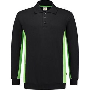 Tricorp 302003 Polosweater Bicolor - Zwart/Limoen - 3XL