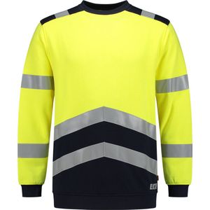 Tricorp 303002 Sweater Multinorm Bicolor - Fluo Geel/Inkt