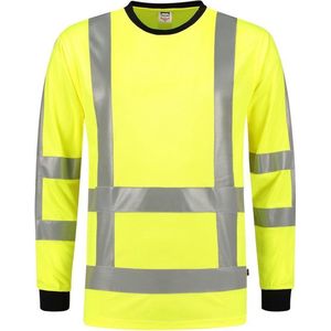 Tricorp T-shirt RWS Birdseye Lange Mouw 103002 Fluor Geel - Maat M
