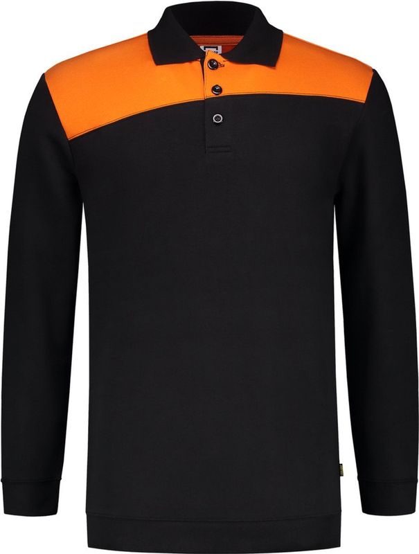 Tricorp - Polo Sweater Bicolor Naden - Zwart / Oranje