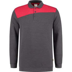 Tricorp Polo Sweater Bicolor Naden 302004 Donkergrijs / Rood