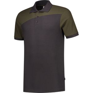 Tricorp 202006 Poloshirt Bicolor Naden - Donkergrijs Legergroen