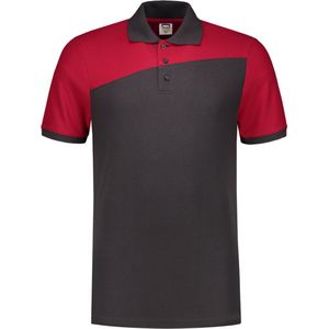 Tricorp Poloshirt Bicolor Naden 202006 Donkergrijs Rood