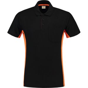 Tricorp 202002 Poloshirt Bicolor Borstzak - Zwart/Oranje - 7XL