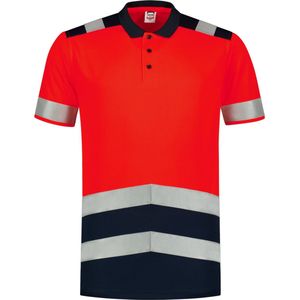 Tricorp 203007 Poloshirt High Vis Bicolor - Fluo Rood Inkt