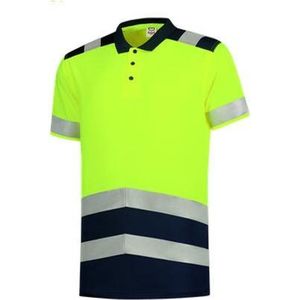 Tricorp Poloshirt Bicolor High Vis 180gr - 3007 - Fluor geel Donkerblauw