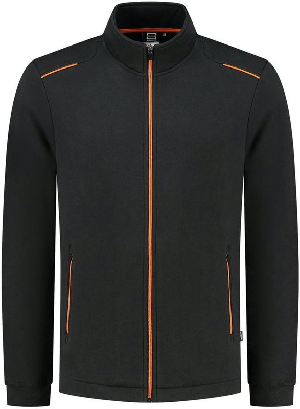 Tricorp - 302702 - Sweatvest - Zwart/Oranje - 60% Biologisch Katoen, 40% Recycled Polyester