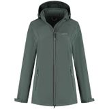 Kjelvik Outdoorjas Kyra Groen - Dames Softshell met Afneembare Capuchon