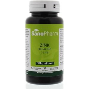 Sanopharm Zink 7.5 mg WholeFood 30 capsules