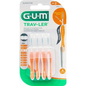 6x GUM Trav-Ler Ragers Oranje 0.9mm blister à 4 stuks