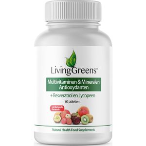 LivingGreens Multi vitaminen & mineralen antioxidanten 60 tabletten, resveratrol, lycopeen