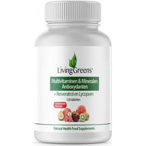 LivingGreens Multi vitaminen & mineralen en antioxidanten 120 tabletten, resveratrol en lycopeen