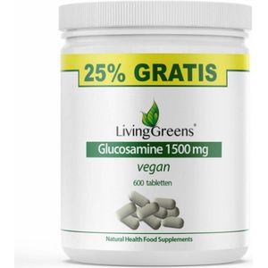 LivingGreens Glucosamine 1500-480+120 GRATIS tabletten- vegan-glucosamine sulfaat -glucosamine uit mais-gewrichten-formule